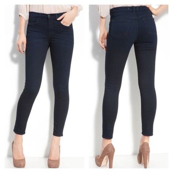 J Brand High Rise Skinny Jeans Dark Wash Ankle Everlast Blue 26 Classic Fall - Picture 1 of 4